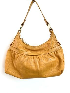 Authentic FENDI leather chef hobo, yellow with cert of authenticity